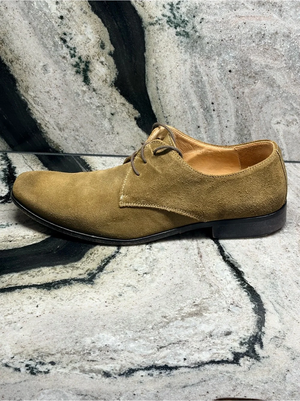 Saks Fifth Avenue Made in Italy Olive Green Suede Derby Shoes Men’s US 9.5